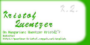 kristof quentzer business card